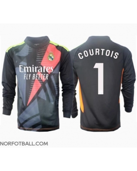 Billige Fotballdrakt Real Madrid Thibaut Courtois #1 Keeper Replika Bortedrakt 2024-25 Langermet